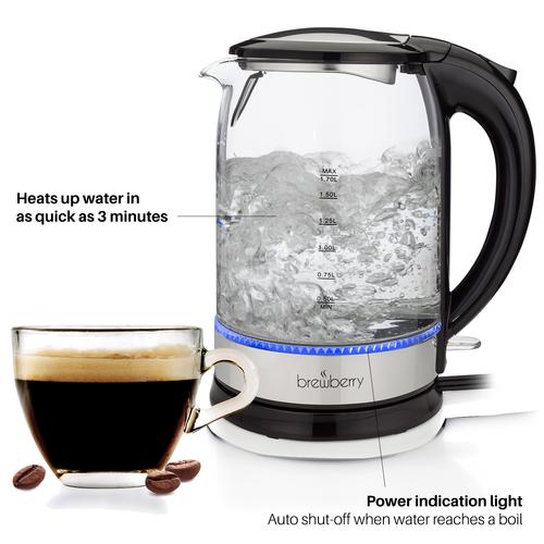 brewberry cordless electric glass kettle 1.