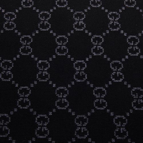 gucci(古驰) 黑色logo绿红绿边羊毛围巾