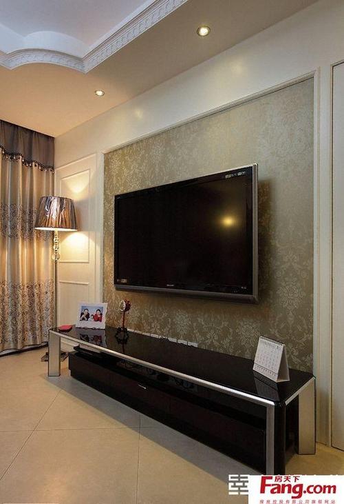 现代家庭电视墙壁纸图片效果图