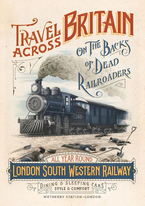 法国复古风格手绘海报