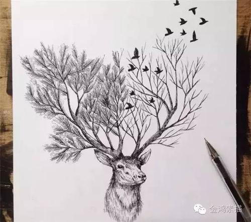 都说认真画画的人最帅丨 插画_素描学习交流_零二七艺考