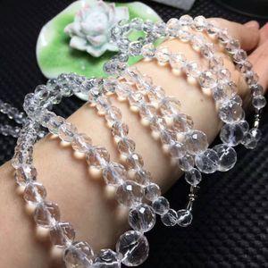 东海天然5a白水晶项链 女短款锁骨128刻切面全晶体塔链送妈妈礼物