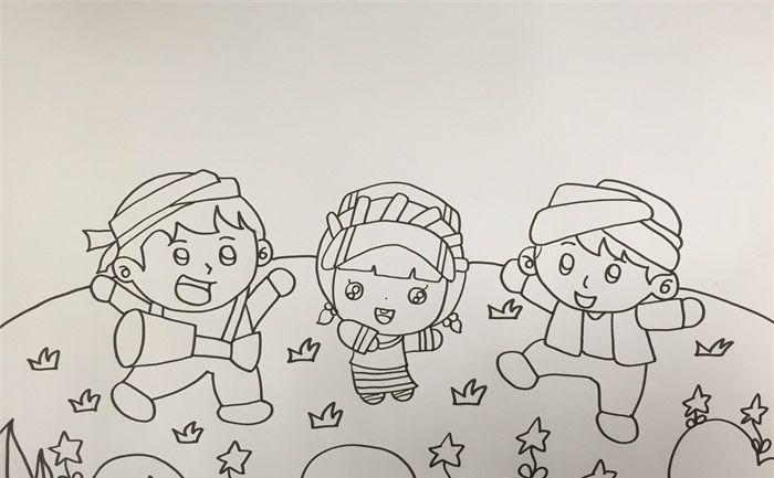 关于民族团结一家亲的画