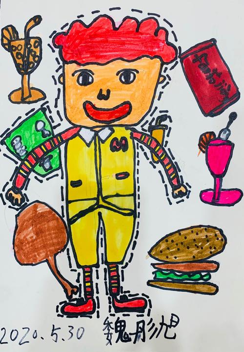 5.20气象街校区周六上午班创意画《麦当劳叔叔》