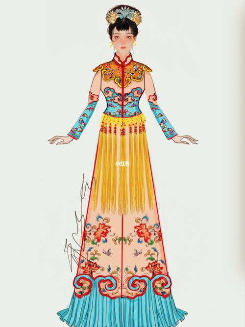 以清朝宫廷服饰为灵感来源的秀禾设计稿_秀禾_服饰_宫廷_服装设计