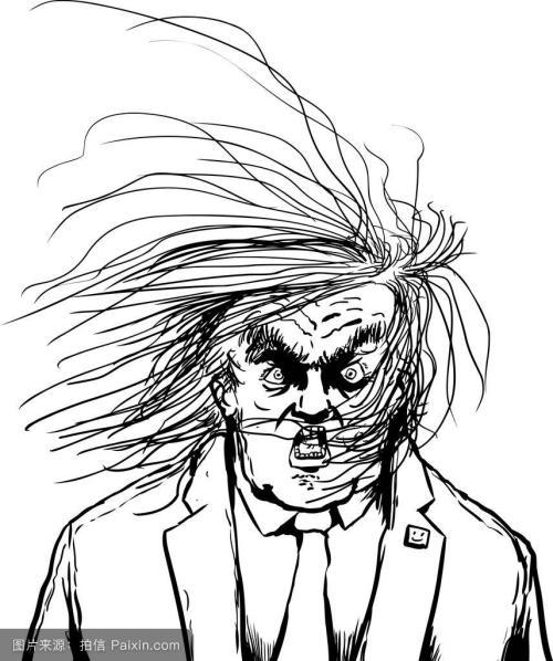头发凌乱的卡通图片