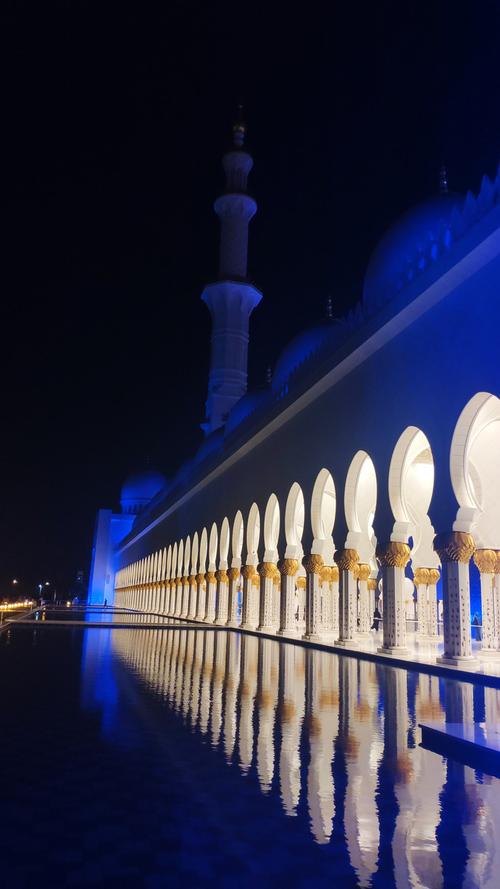 阿联酋谢赫扎伊德清真寺,夜景