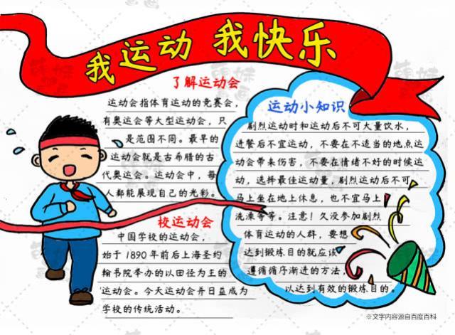 和萌妹老师一起学画运动会主题手抄报吧!