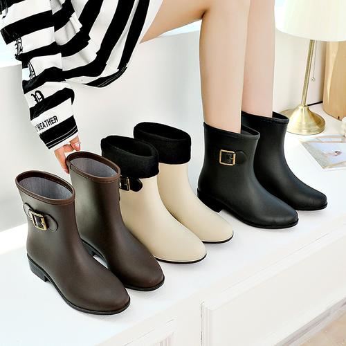 夏季女士雨鞋中筒时尚款外穿水鞋女新款韩国雨靴防滑套鞋工作胶鞋