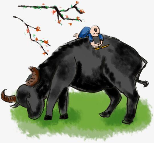 桃花侠骑牛图