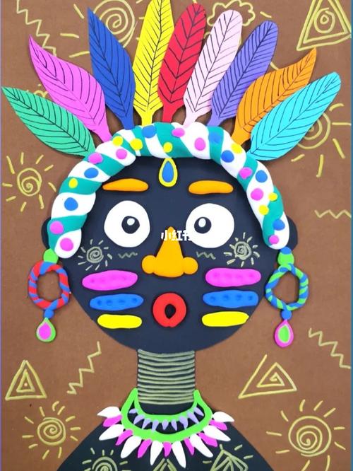 印第安人儿童画粘土手工_儿童画_粘土_手工制作_服饰