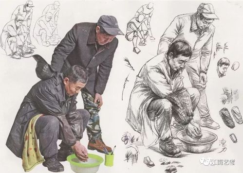 临摹精选丨互动感强的双人动态速写范画