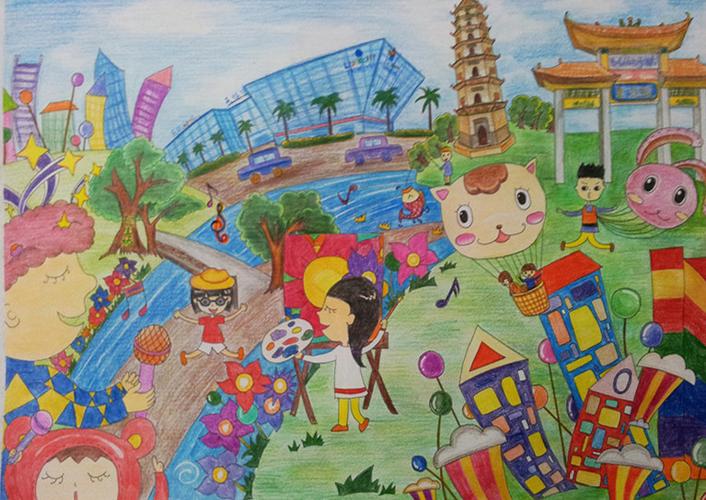 美丽家园绘画作品