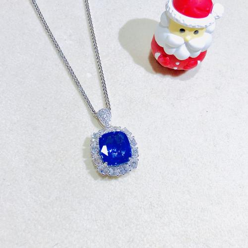 7.01ct无烧矢车菊蓝宝石吊坠,产地斯里兰卡,附grs证书,收藏佳品.