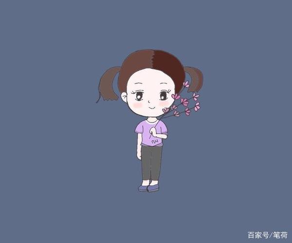 简单画,可爱梳两个辫子的女孩简笔画!