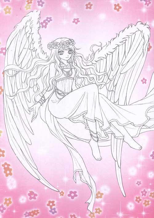 天使简笔画美少女