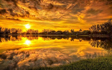 草原湖泊日落风景图片素材(图片id:2432810)_-风景