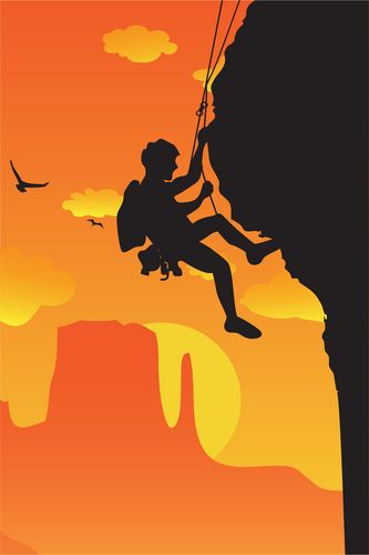 攀岩运动剪影背景素材