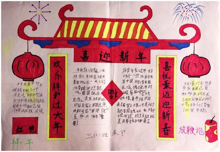 小学生新年手抄报简单又漂亮    推荐