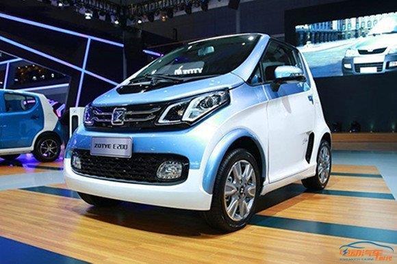 上海车展众泰e200正式发布,新车定位为一款四门四座版微型纯电动车