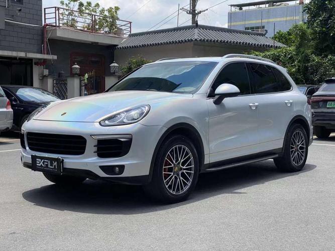 保时捷卡宴车身改色贴膜ekfilm-ek改色膜钻石镭射白