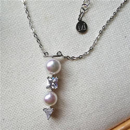 8mm双珍珠气质水晶吊坠项链情人节新年礼物西班牙专柜majorica