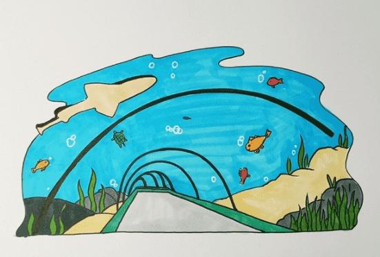 海洋世界怎么画_海洋世界简笔画画法步骤教程 海洋生物简笔画