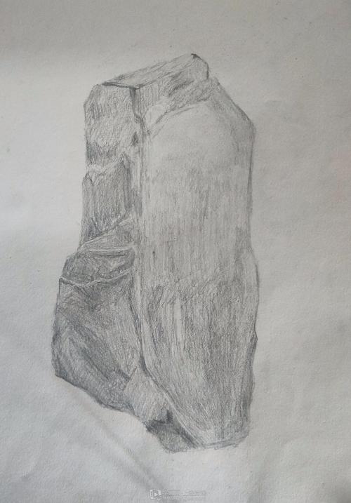 作业:零基础素描入门学习之石头材质画法训练 - 用户