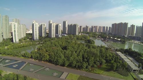 常州武进新天地公园航拍素材