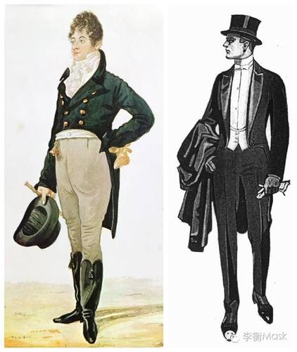 而后成为燕尾服(tail coat)和晨礼服(morning coat)的标配.