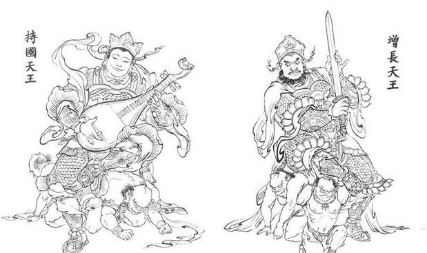 神话西游记中的四大天王在《西游记》中,四大天王被玉皇大帝派去镇守