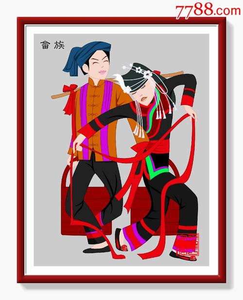 畲族装饰画56个民族装饰画民族特色装饰画客厅书房卧室寝室儿童房