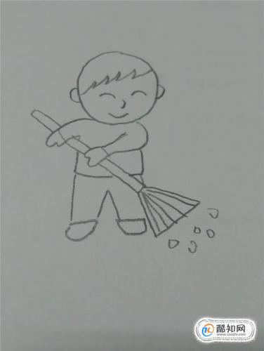 简笔画爱劳动的小朋友是怎么画的