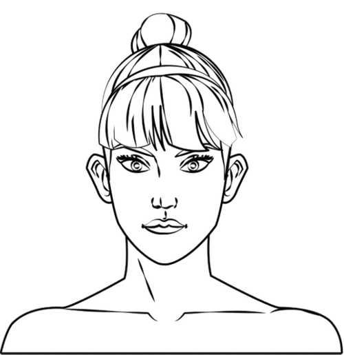 孤立的女人卡通头 isolated woman cartoon head