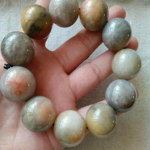 新疆乌尔禾魔鬼城特产五彩石2.0圆珠手串收藏