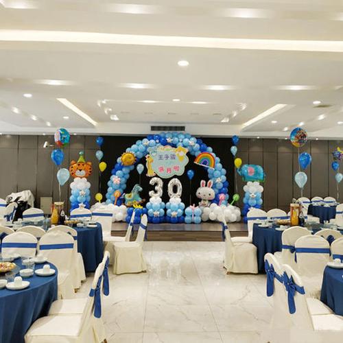 宝宝百日宴会婴儿百天生日布置满月宴气球装饰满月酒布置