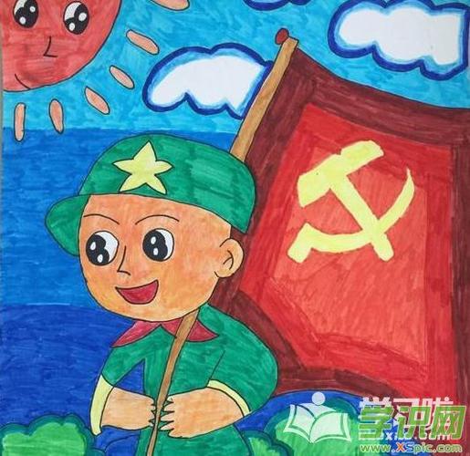 庆祝建党96周年绘画作品_纪念建党96周年绘画图片_建党96周年画画