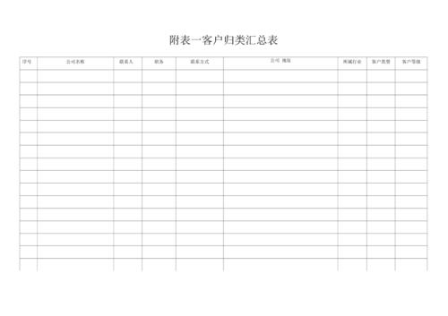 客户档案管理表格