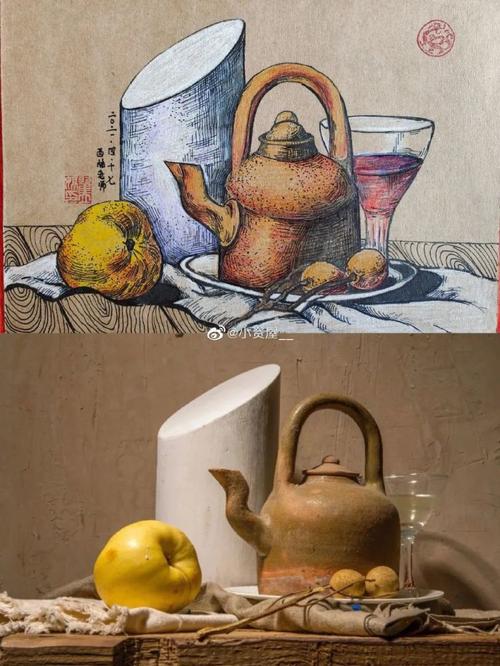 把静物绘出装饰画的效果