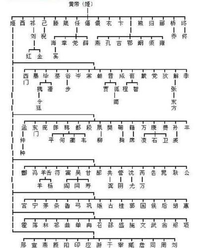 中华姓氏分支表曝光:看看你是炎黄子孙,还是颛顼后代?