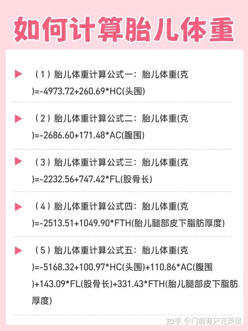 胎儿体重计算表