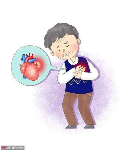 心脏疾病彩色手绘老年病痛医疗健康插画