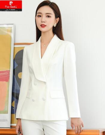 职业装女套装主持人上班正装总裁商务工装气质时尚西装工作服 白色