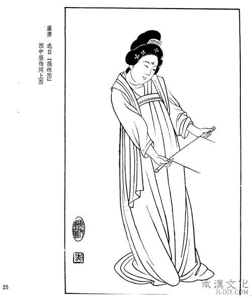 唐朝胖美女简笔画