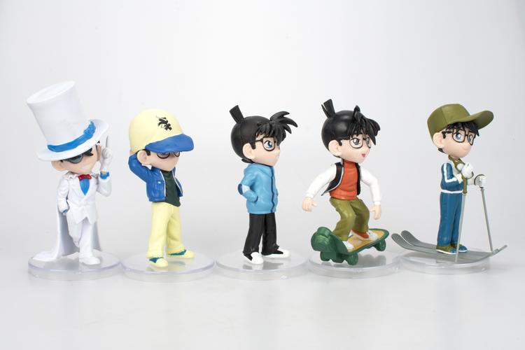 新款动漫名侦探白衣柯南q版怪盗基德江户川手办公仔模型宫藤新一
