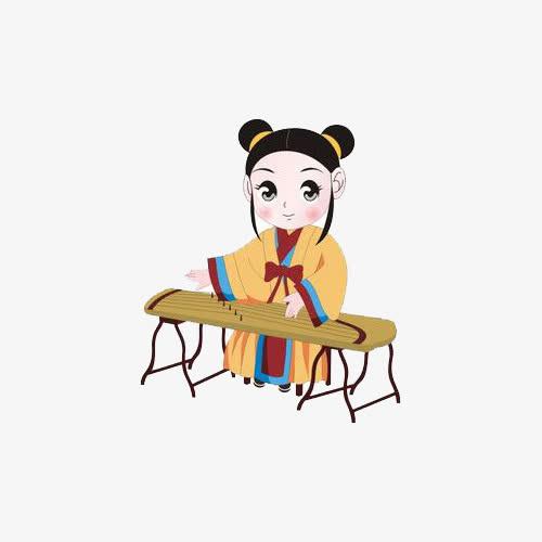 古筝头像萌卡通女