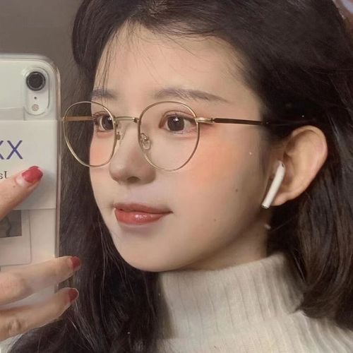 复古圆框金边素颜眼镜女学生韩版近视有度数ins防蓝光