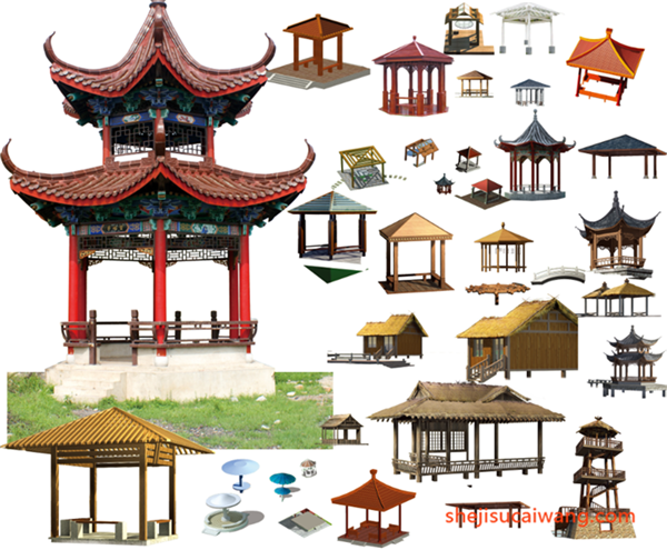 凉亭psd分层素材