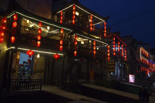 安静祥和的徽派建筑李坑夜景
