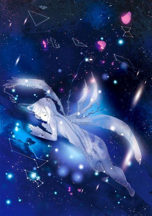 星空动画女生头像图片